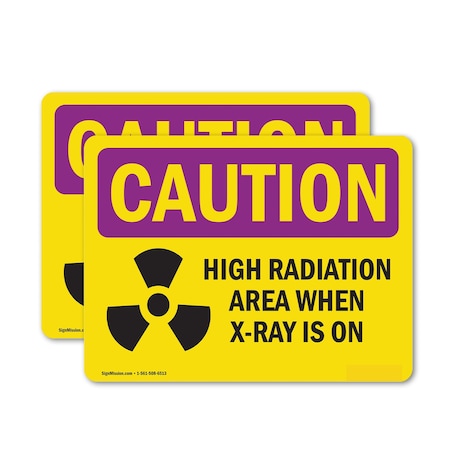 Signmission Radiation & Laser Sign, 12 in H x 18 in W, Vinyl Decal, Rectangle OS-2PACK-CR-D-1218-L-10173